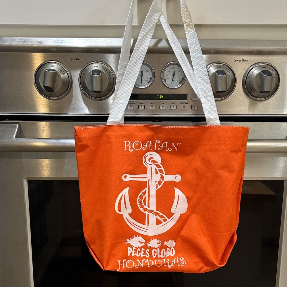 Orange Anchor Roatan Honduras zip up Travel Bag